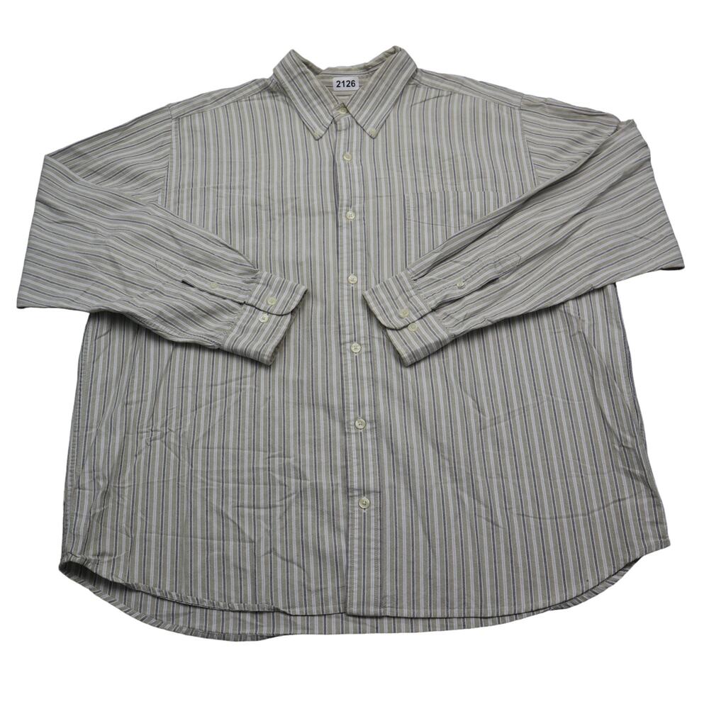 Eddie Bauer Shirt Mens XL Extra Green Blue Outdoor Workwear Pocket Button Up